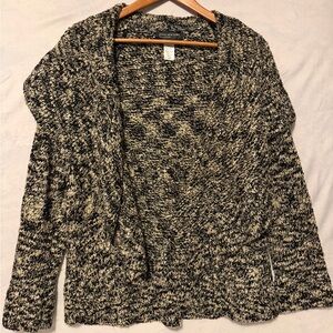 Jones NewYork Collection Black and Cream Knit Cardigan
